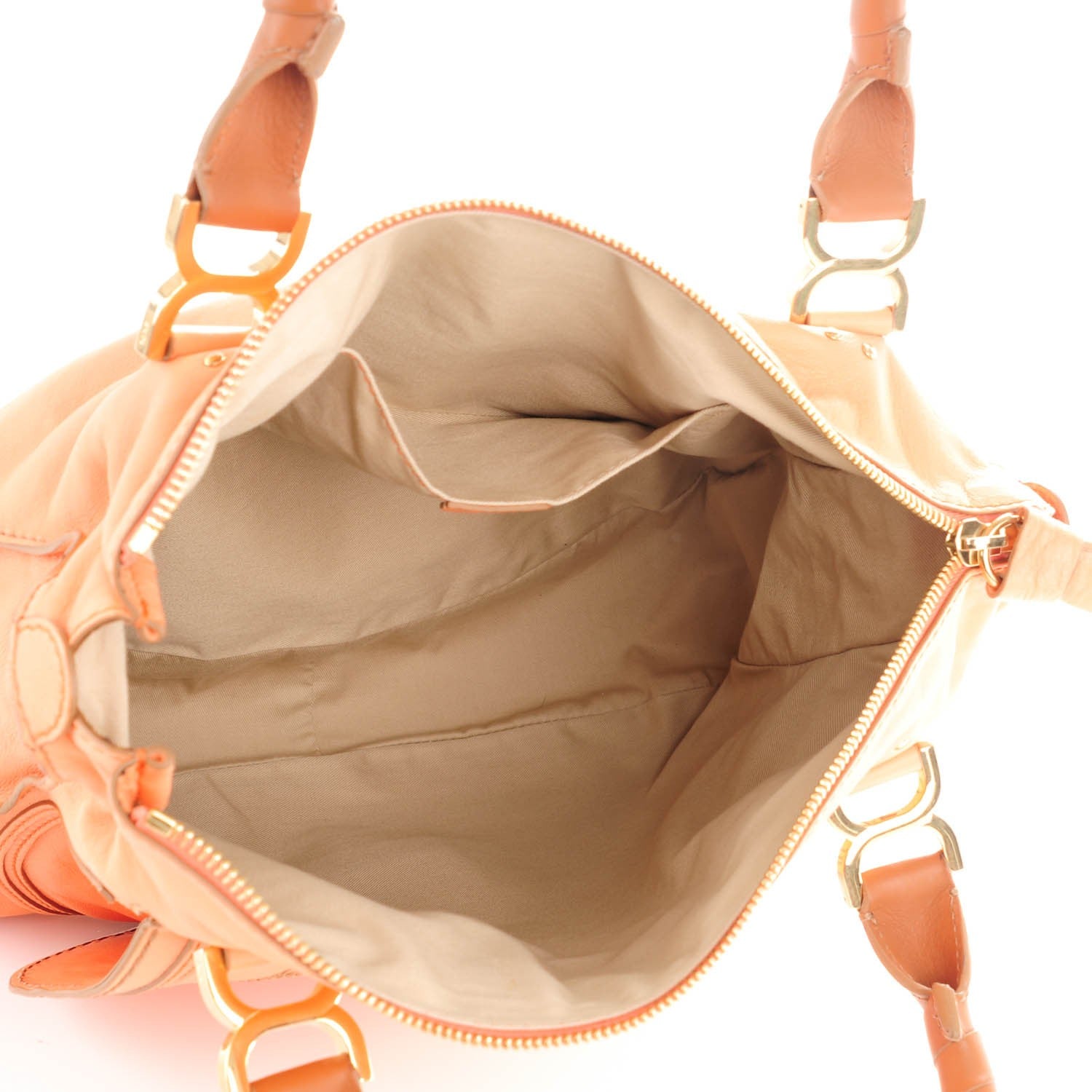 Chloe Calfskin Large Marcie Lock Satchel Peach Pink 5 of 8