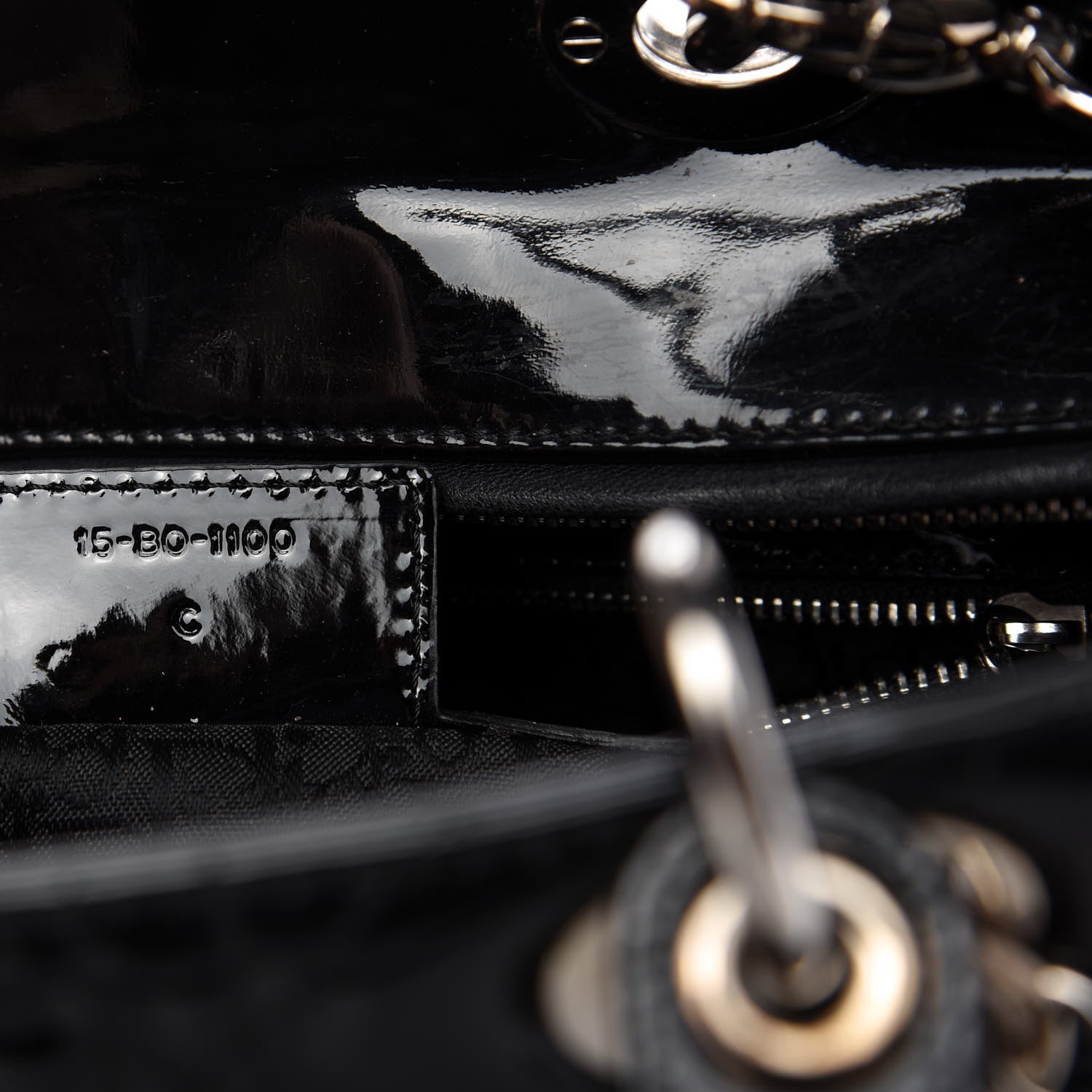Christian Dior Patent Cannage Large Lady Dior Black 9 of 10