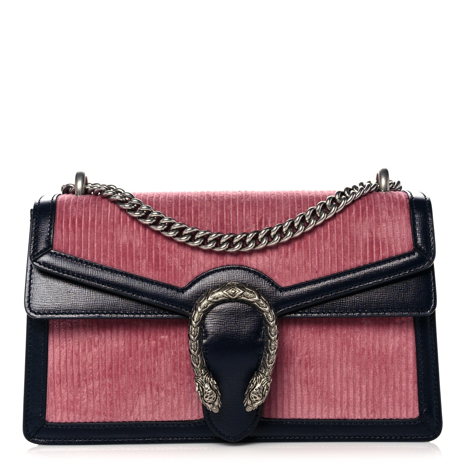 Gucci Lanzo Stretch Cord Azalea Calfskin Small Dionysus Shoulder Bag Pink Blue 1 of 14