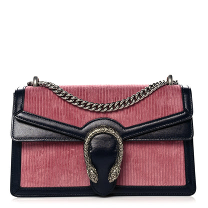 Gucci Lanzo Stretch Cord Azalea Calfskin Small Dionysus Shoulder Bag Pink Blue 1 of 14