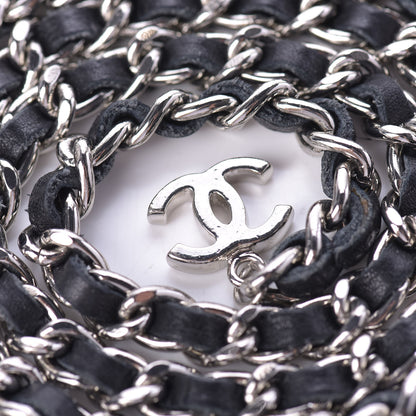 Chanel Lambskin Letter Chain CC Belt Black Silver 2 of 4