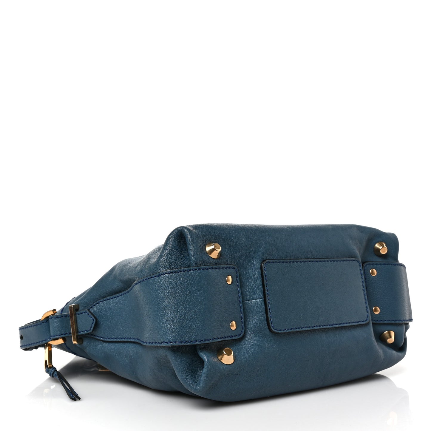Leather Medium Angie Shoulder Bag Fjord Blue