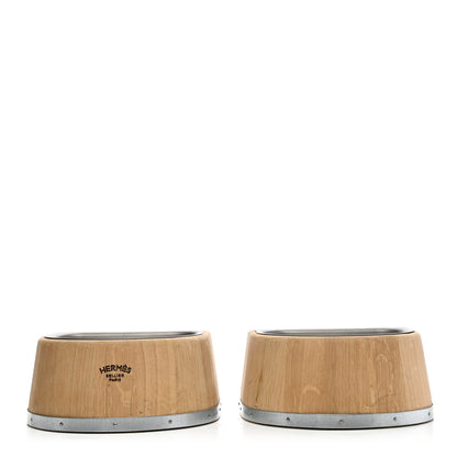 Hermes Oak Wood Large Chaine d'Ancre Dog Bowl Naturel 4 of 12