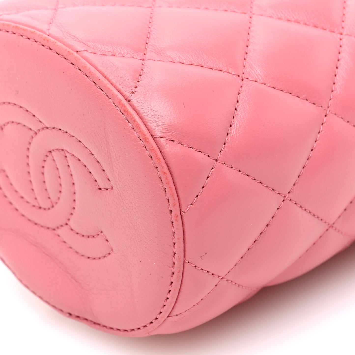 Lambskin Quilted Mini Crown Box Bag Pink