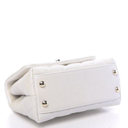 Chanel Iridescent Caviar Quilted Extra Mini Coco Handle Flap Ivory 4 of 11
