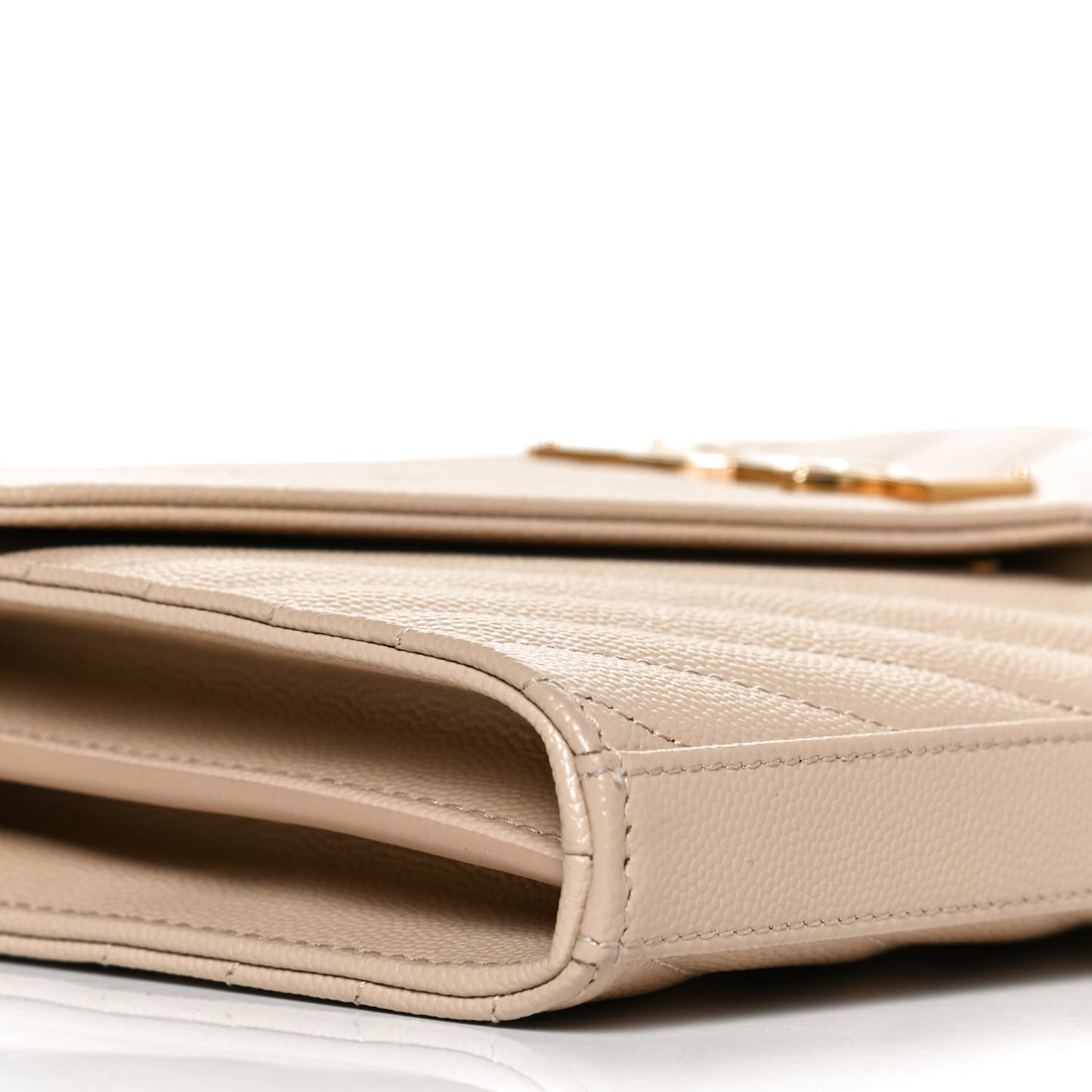 Grain De Poudre Matelasse Chevron Monogram Chain Wallet Nude Powder