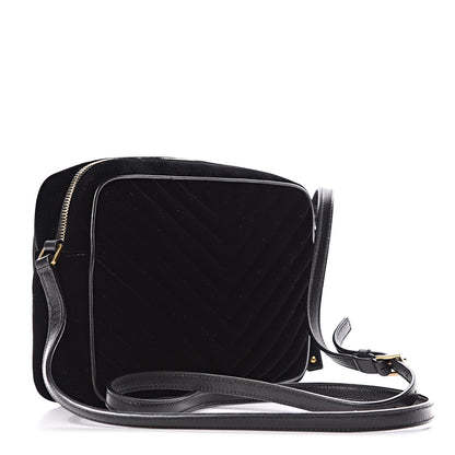 Saint Laurent Velvet Matelasse Monogram Lou Camera Bag Black 3 of 9