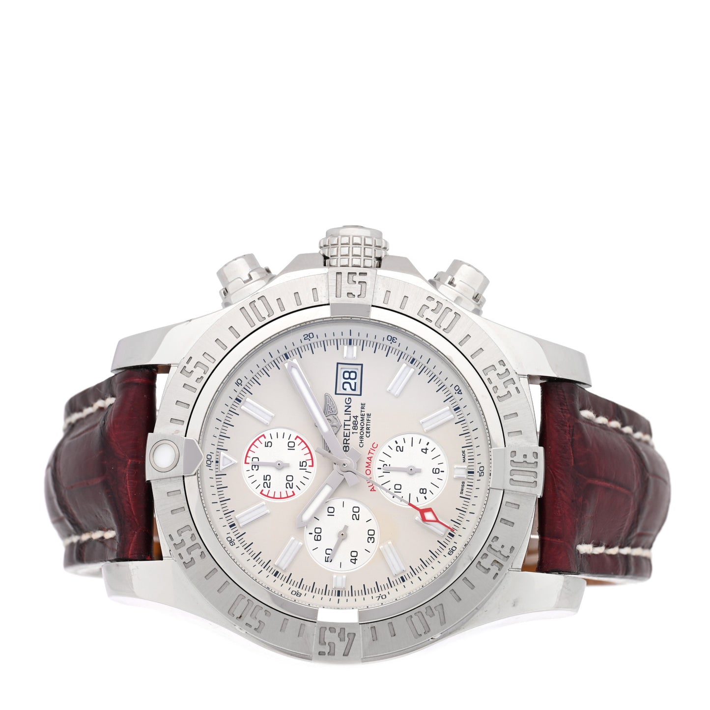 Stainless Steel Alligator 48mm Super Avenger II Automatic Watch Volcano Silver A13371