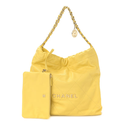 Chanel Shiny Caviar Quilted Small Chanel 22 Yellow 1 of 10