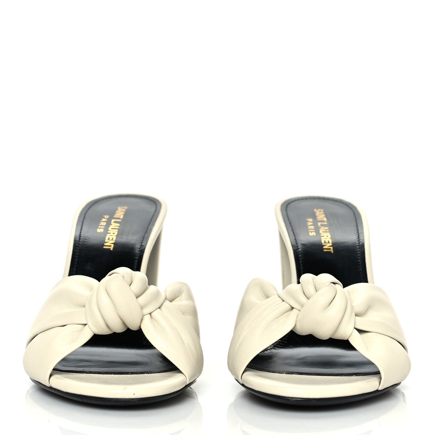 Saint Laurent Lambskin Bianca Mules 39 Pearl 2 of 11