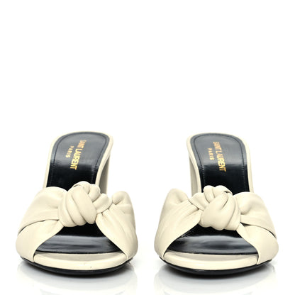 Saint Laurent Lambskin Bianca Mules 39 Pearl 2 of 11