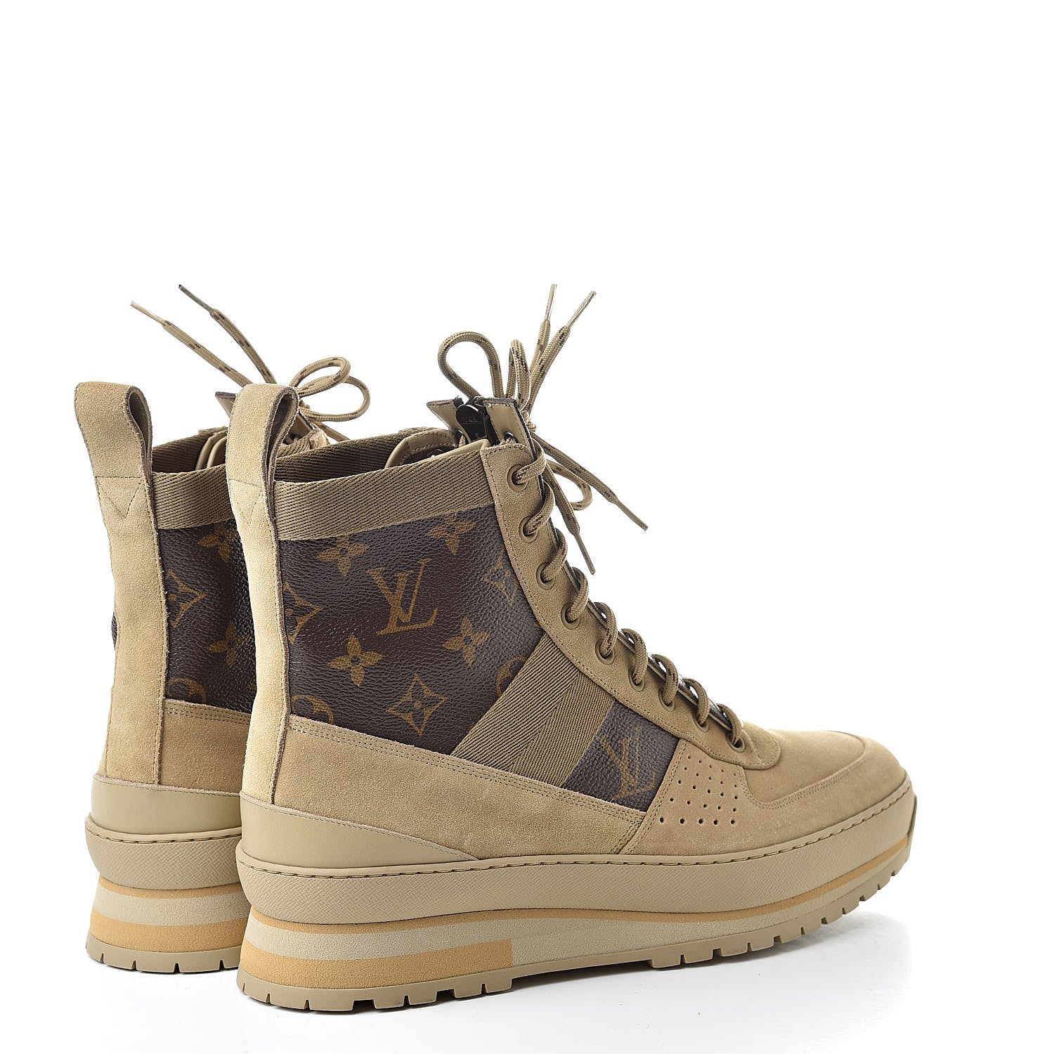 Louis Vuitton Monogram Harlem Mens Ankle Boots 7.5 Beige 4 of 6