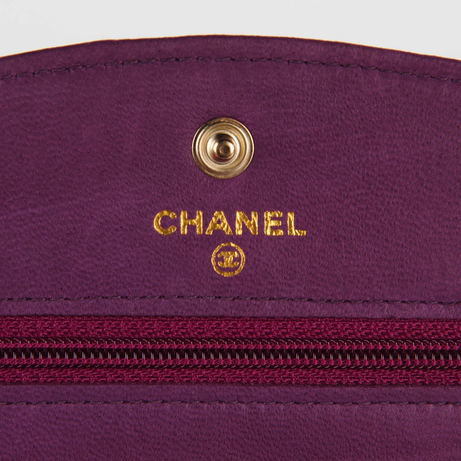 Chanel Caviar Timeless CC Wallet On Chain WOC Purple 6 of 9
