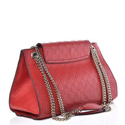 Gucci Guccissima Large Emily Chain Shoulder Bag Red 3 of 20