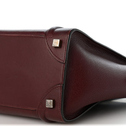 Celine Goatskin Calfskin Micro Luggage Burgundy 10 of 13