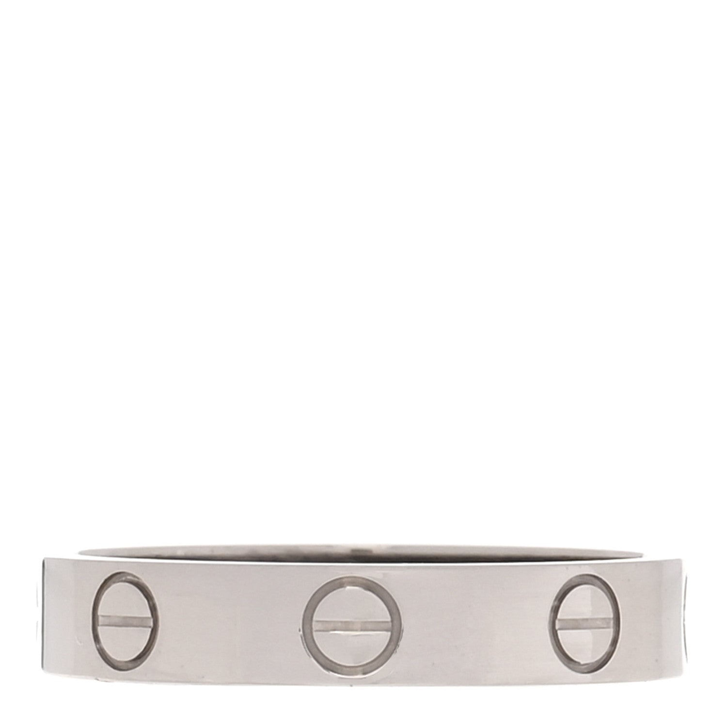 Cartier 18K White Gold 3.5mm LOVE Wedding Band Ring 53 6.5 3 of 5