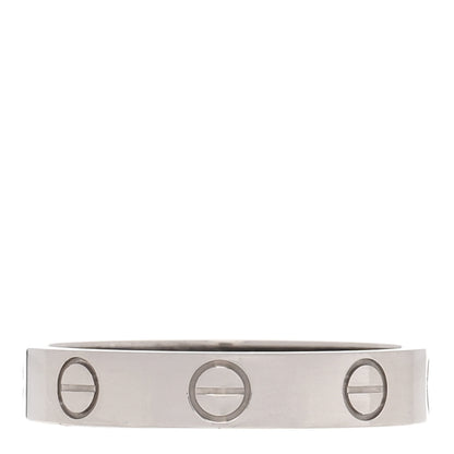 Cartier 18K White Gold 3.5mm LOVE Wedding Band Ring 53 6.5 3 of 5