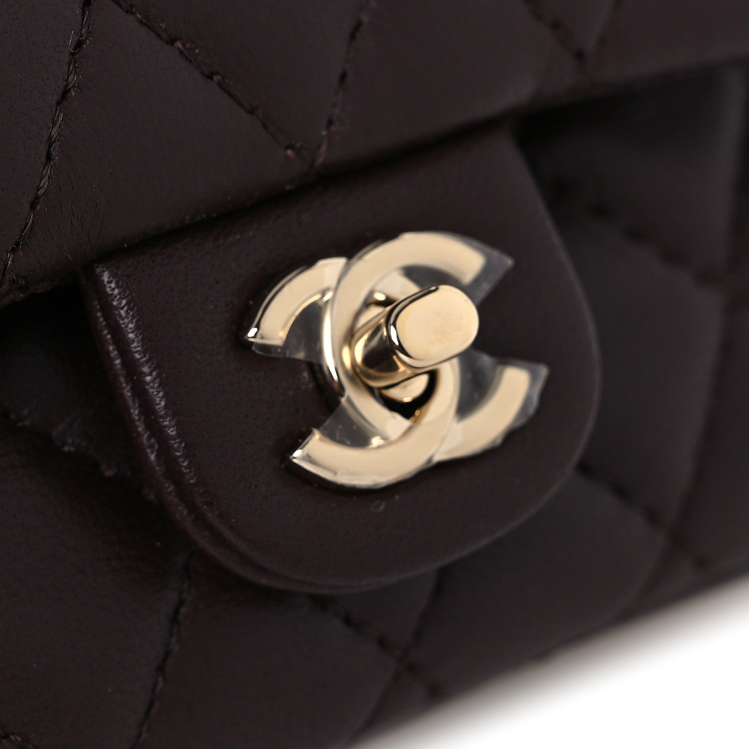 Chanel Lambskin Quilted Mini Flap Bag Charm With Hook Dark Brown 11 of 13