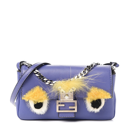 Fendi Nappa Rabbit Fox Fur Micro Buggie Baguette Cassis Giallo Multicolor 1 of 9