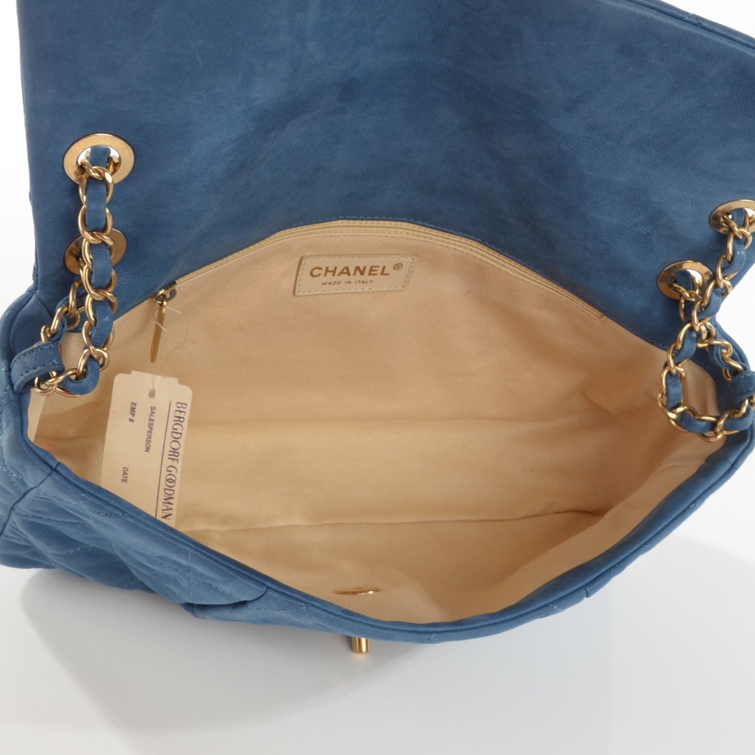 Chanel Iridescent Calfskin Quilted Large Chic Quilt Flap Blue 5 of 8
