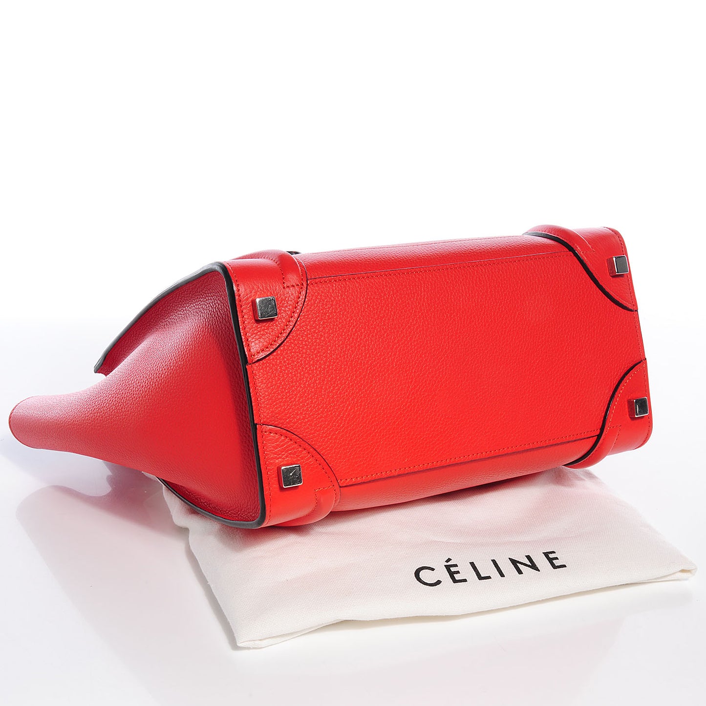 Drummed Leather Micro Luggage Coquelicot