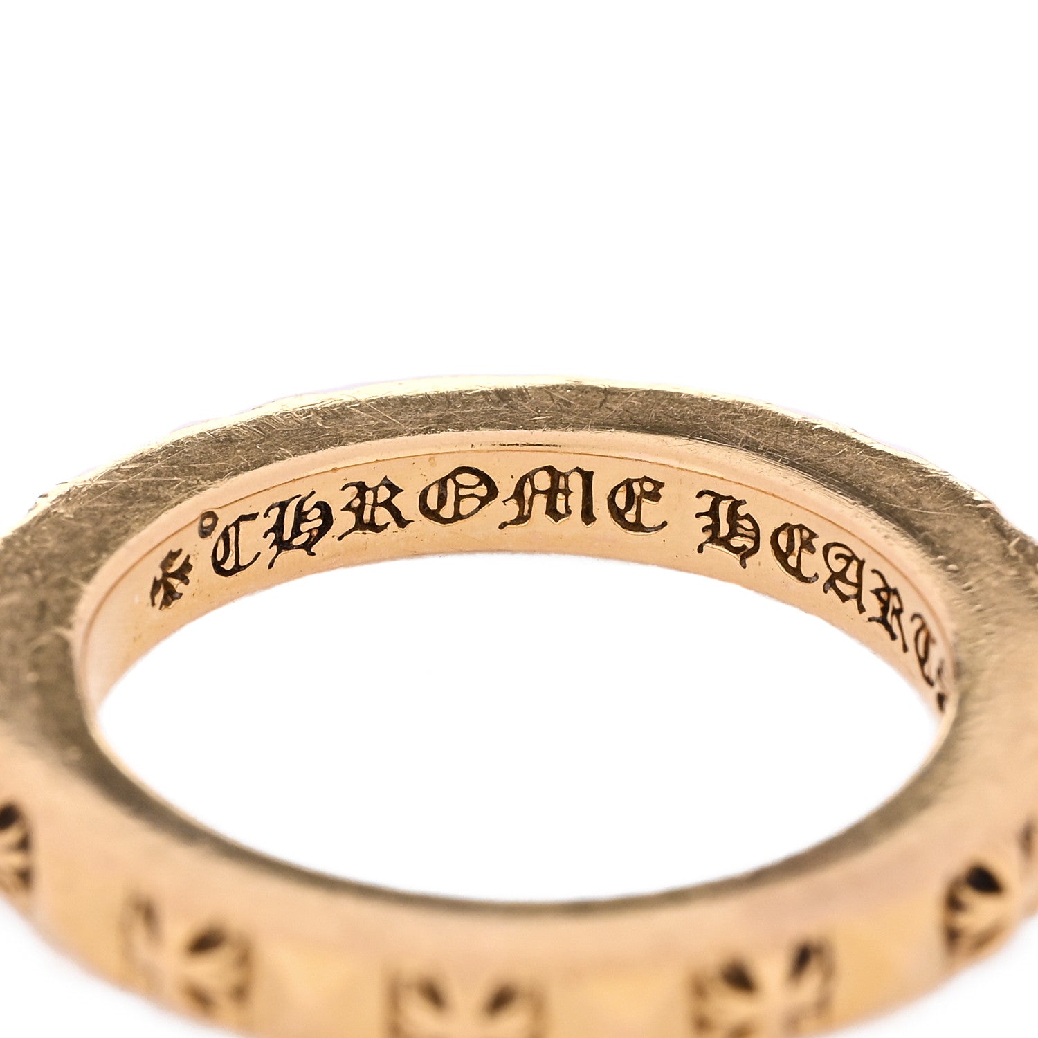 CHROME HEARTS ゴールドリング Chrome Hearts 22K Yellow Gold Punk Band Ring 53 6.5 1825688