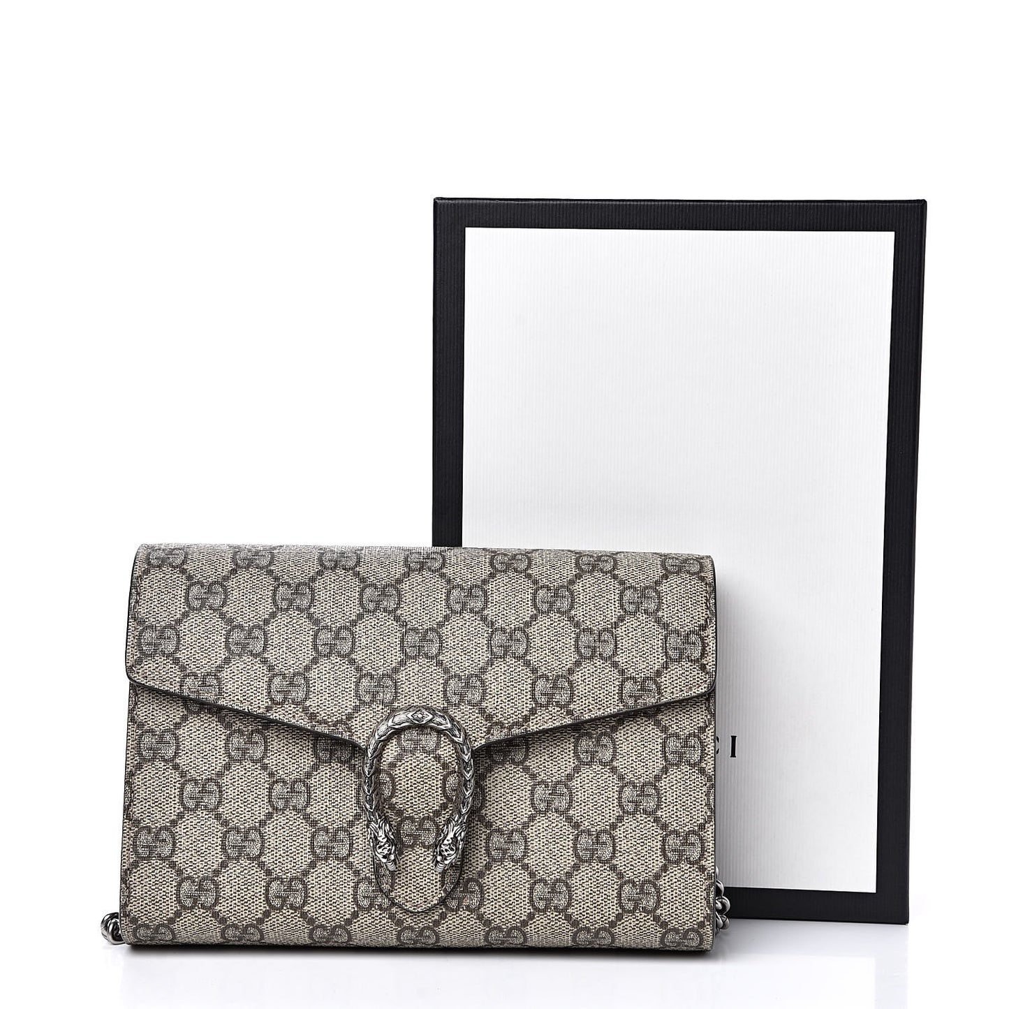 GG Supreme Monogram Mini Dionysus Chain Wallet Beige Taupe