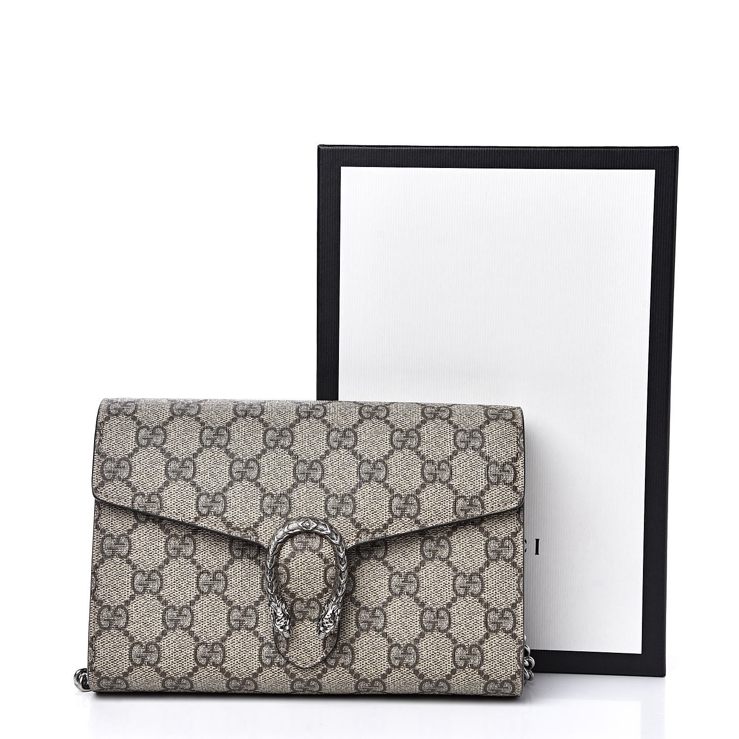 Gucci GG Supreme Monogram Mini Dionysus Chain Wallet Beige Taupe 13 of 13