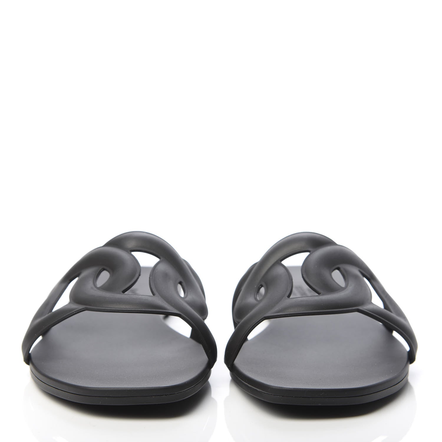 Hermes Rubber Aloha Sandals 37 Black 2 of 8