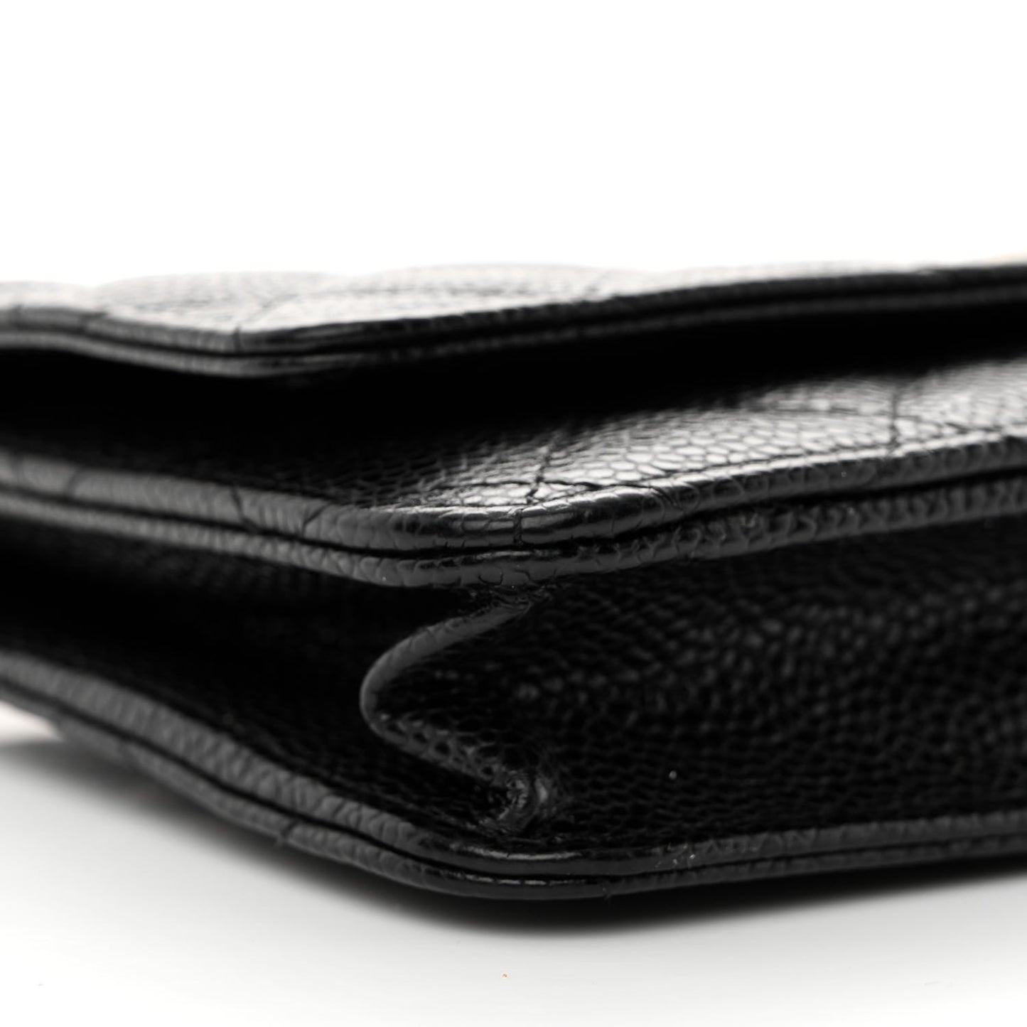 Caviar Quilted Wallet on Chain WOC Black