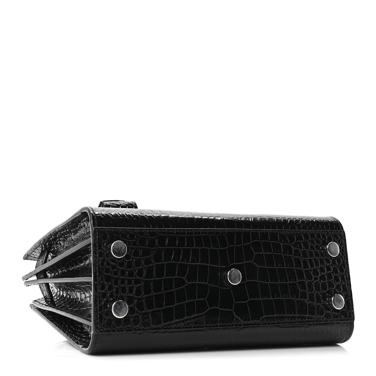 Saint Laurent Calfskin Crocodile Embossed Nano Sac De Jour Black 4 of 10