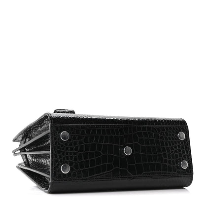 Saint Laurent Calfskin Crocodile Embossed Nano Sac De Jour Black 4 of 10