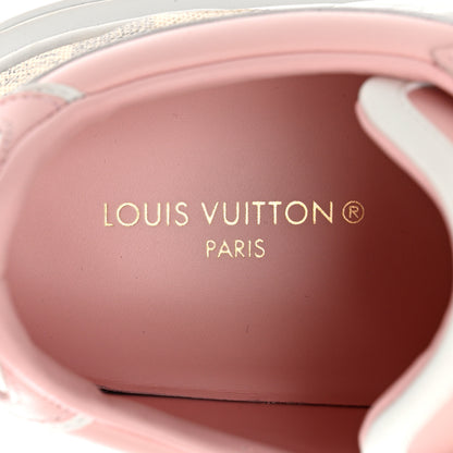 Louis Vuitton Monogram Embossed Calfskin Damier Azur Time Out Sneakers 39 Rose Clair Pink 7 of 9