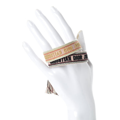Christian Dior Woven Cotton J'Adior Friendship Bracelet Set Nude 2 of 5