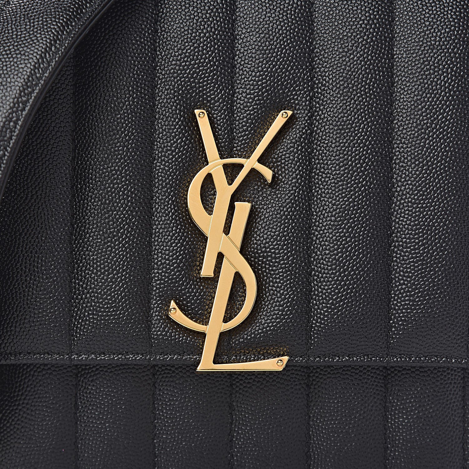 Saint Laurent Grain De Poudre Matelasse Monogram Medium Vicky Chain Bag Black 10 of 10