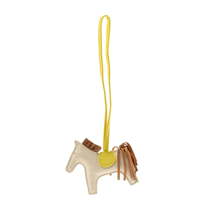 Hermes Milo Lambskin Grigri Rodeo Horse Bag Charm PM Craie Chai Lime 1 of 5