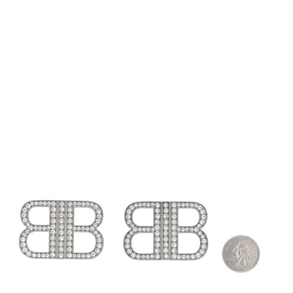 Balenciaga Crystal BB 2.0 Drop Earrings Silver 2 of 4