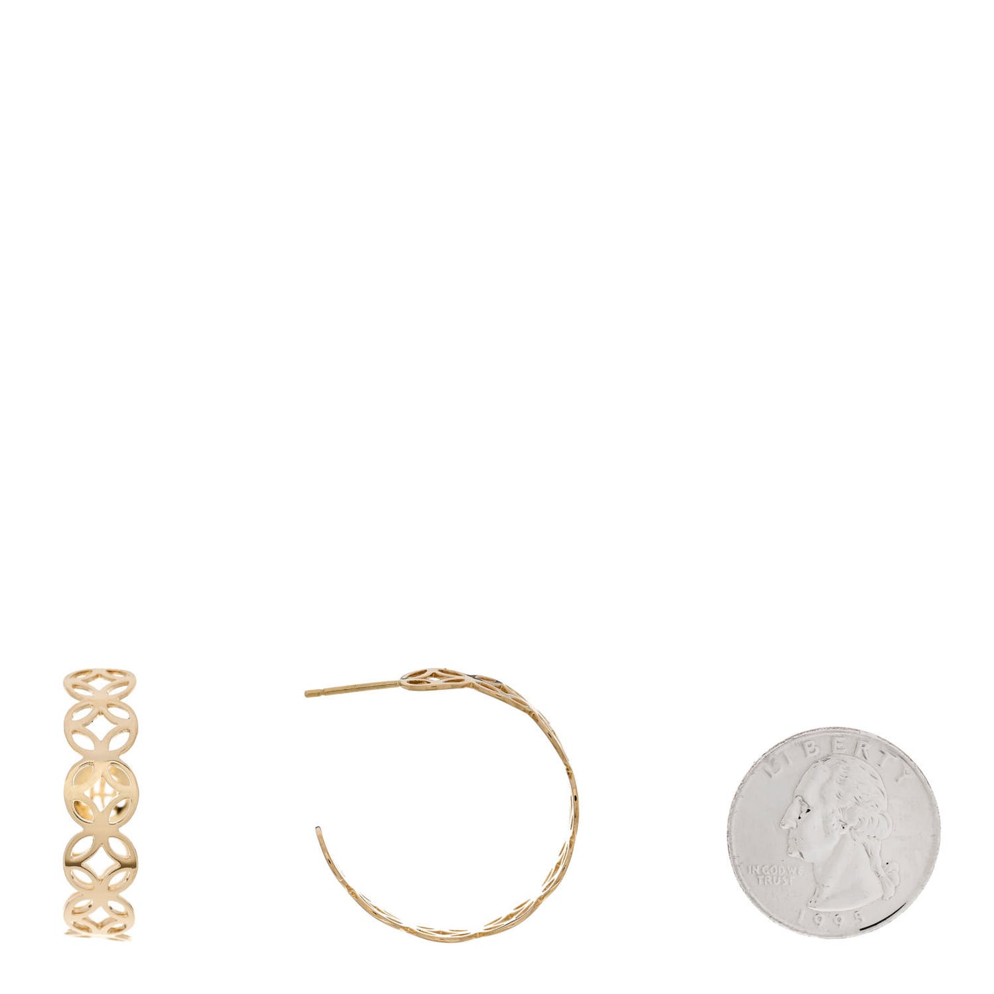 18K Yellow Gold Batu Kawung 8.5mm Hoop Earrings