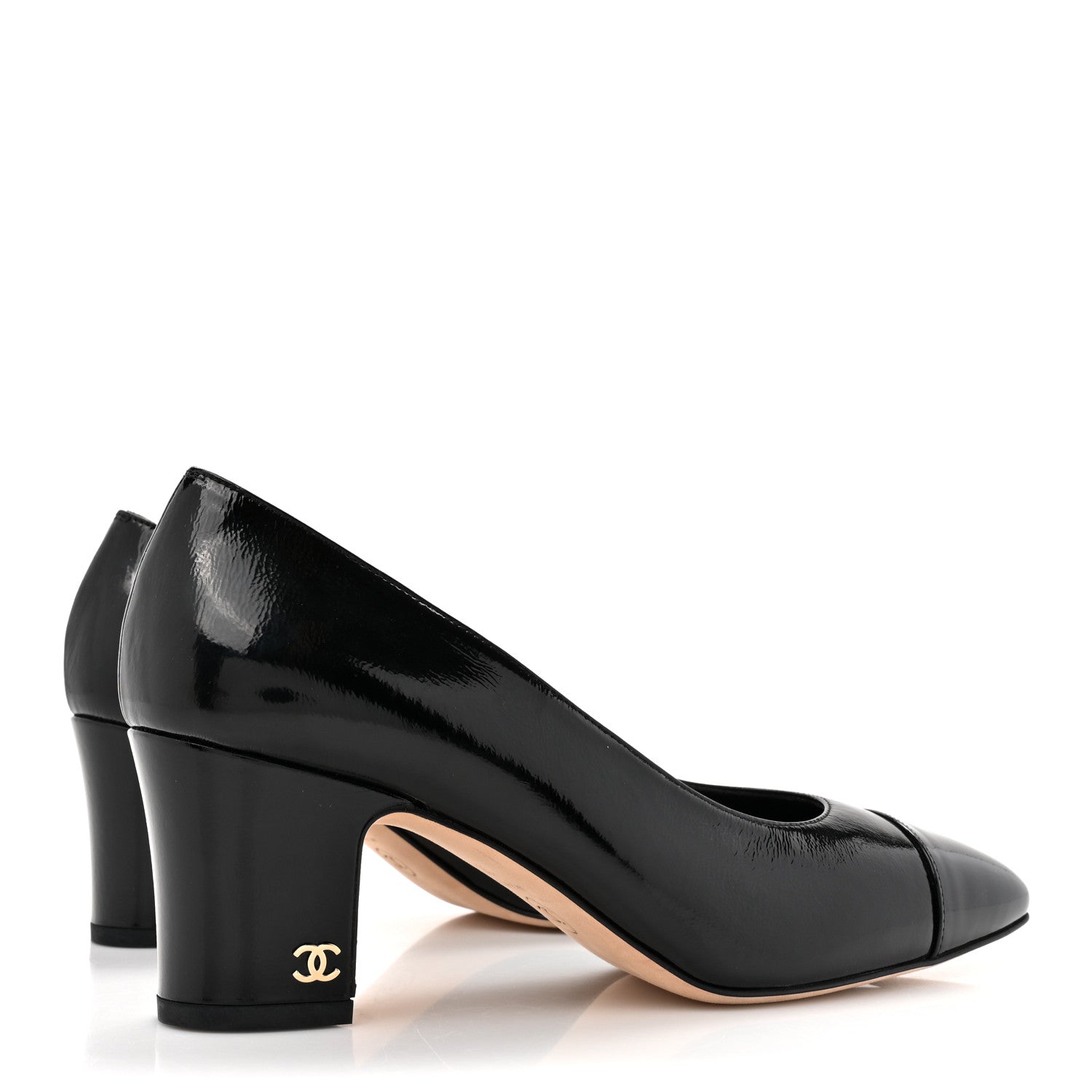 Chanel Patent Goatskin Cap Toe Mary Janes 38 Black 4 of 11