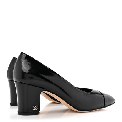 Chanel Patent Goatskin Cap Toe Mary Janes 38 Black 4 of 11