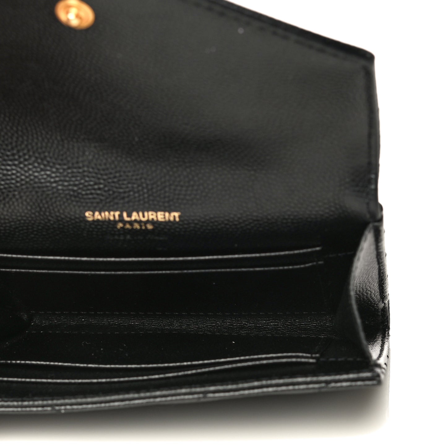 Grain De Poudre Matelasse Chevron Small Monogram Envelope Wallet Black