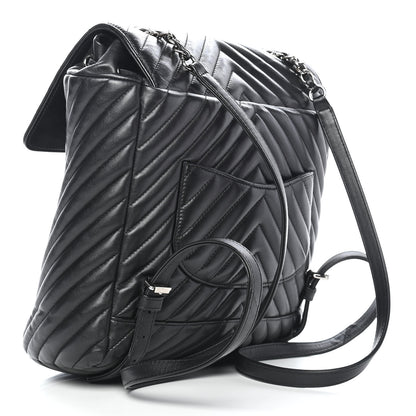 Chanel Calfskin Chevron Quilted Large Urban Spirit Backpack Black 3 of 9