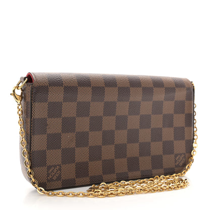 Louis Vuitton Damier Ebene Pochette Felicie Chain Wallet 4 of 13