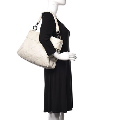 Chanel Calfskin Quilted Chain Hobo White 2 of 24