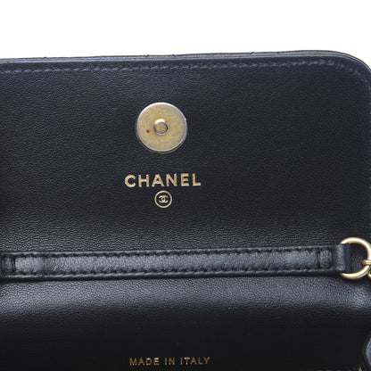 Chanel Lambskin Quilted Pearl Crush Clutch With Chain Black 4 of 8
