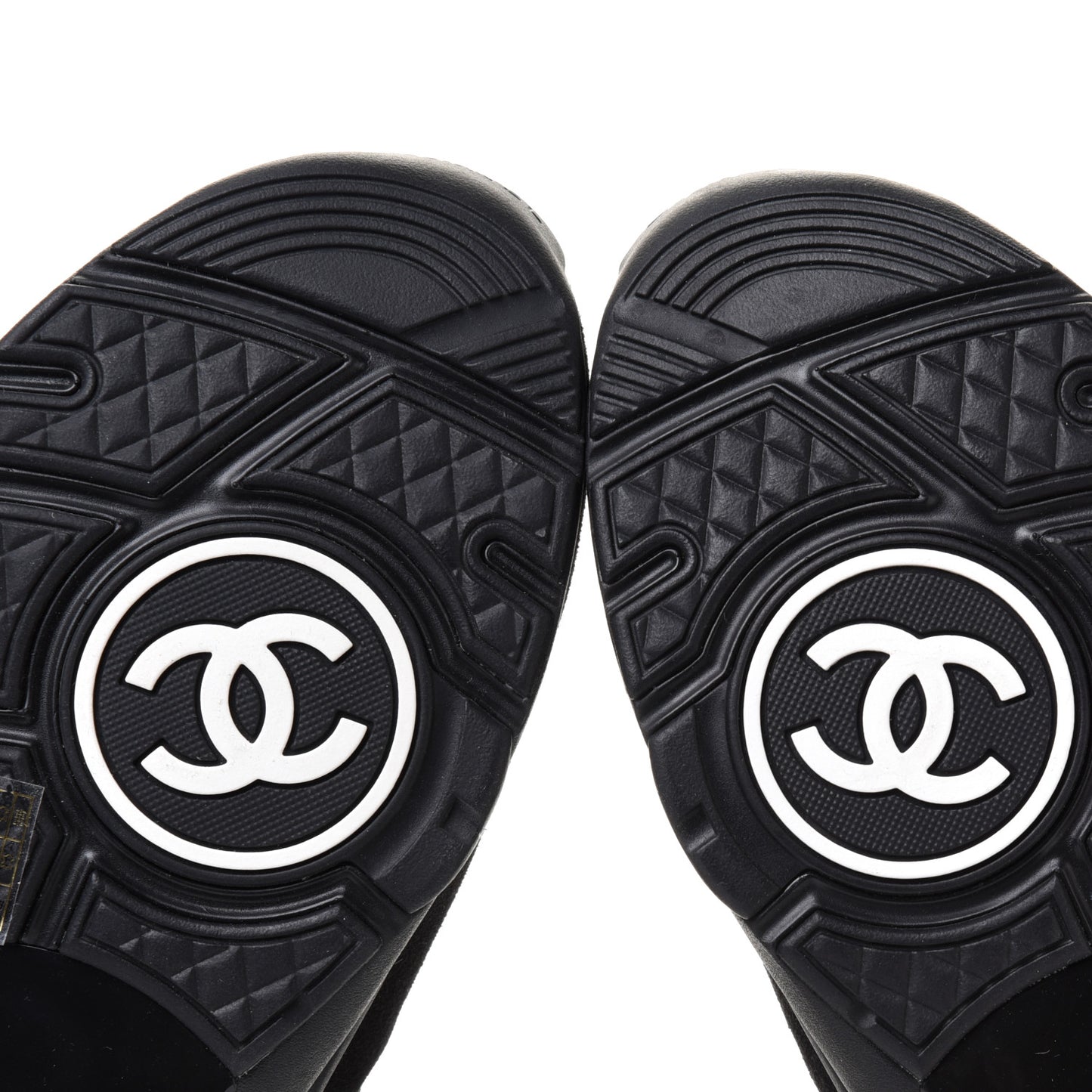 Nylon Calfskin Suede CC Sneakers 41 Black