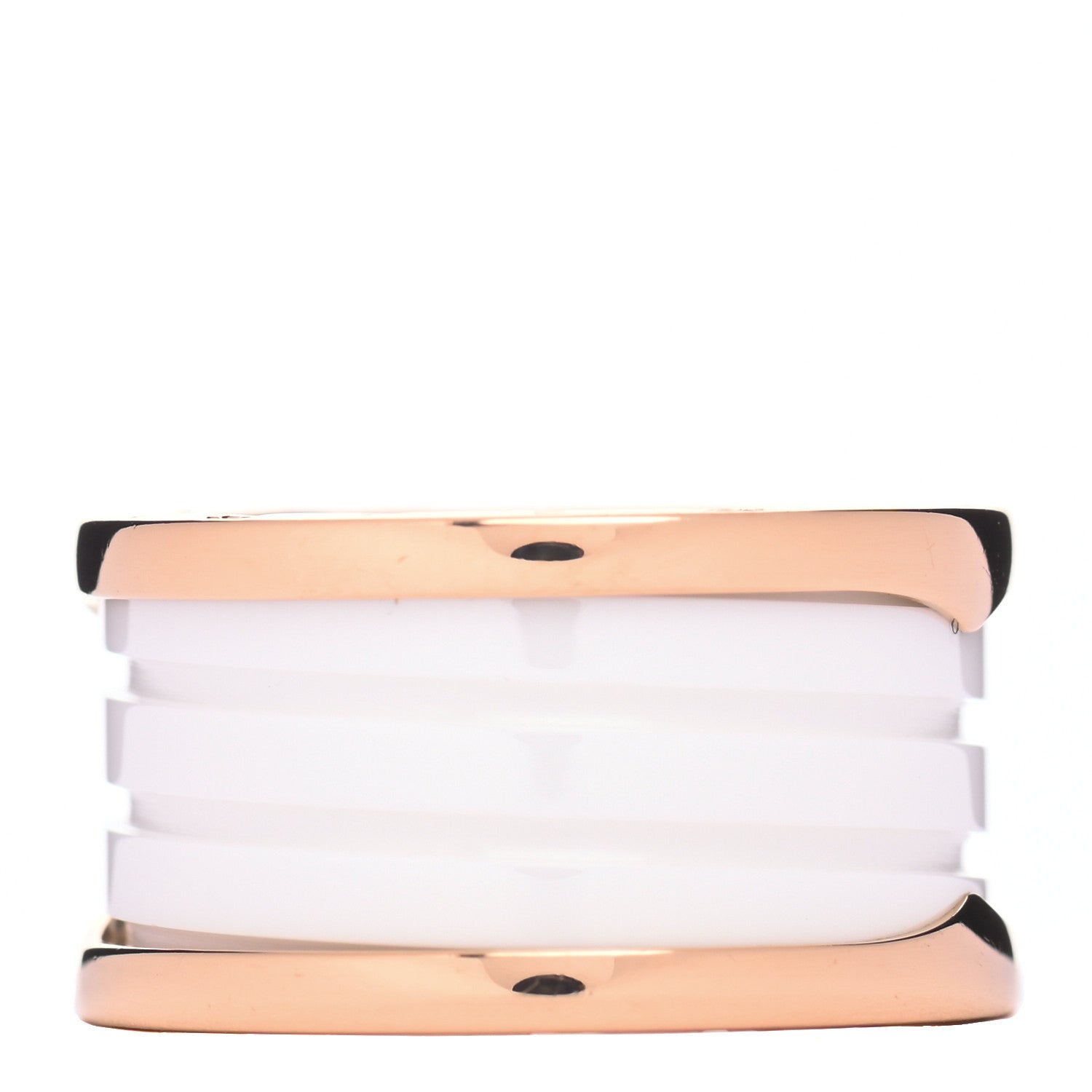 Bulgari 18K Rose Gold White Ceramic B.Zero1 Four-Band Ring 54 6.75 3 of 5