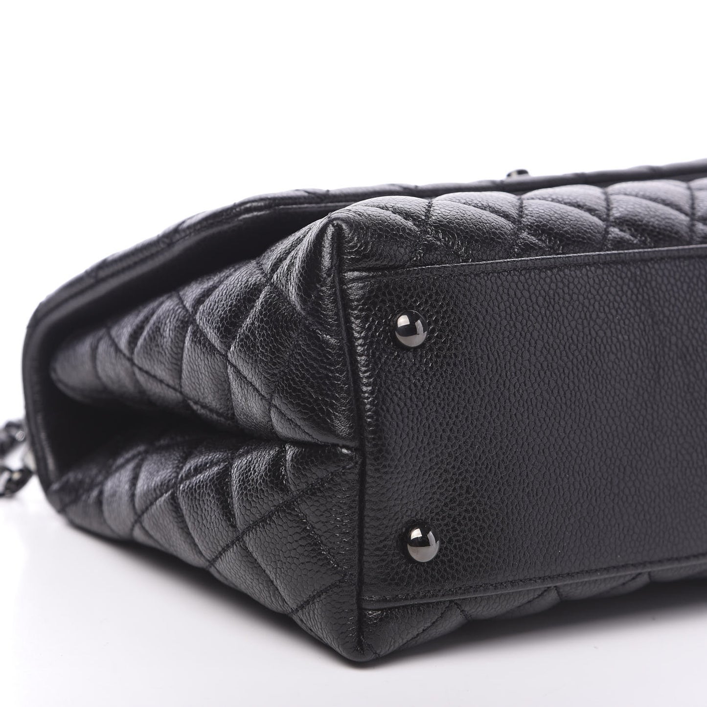 Caviar Quilted Small Coco Handle Flap So Black