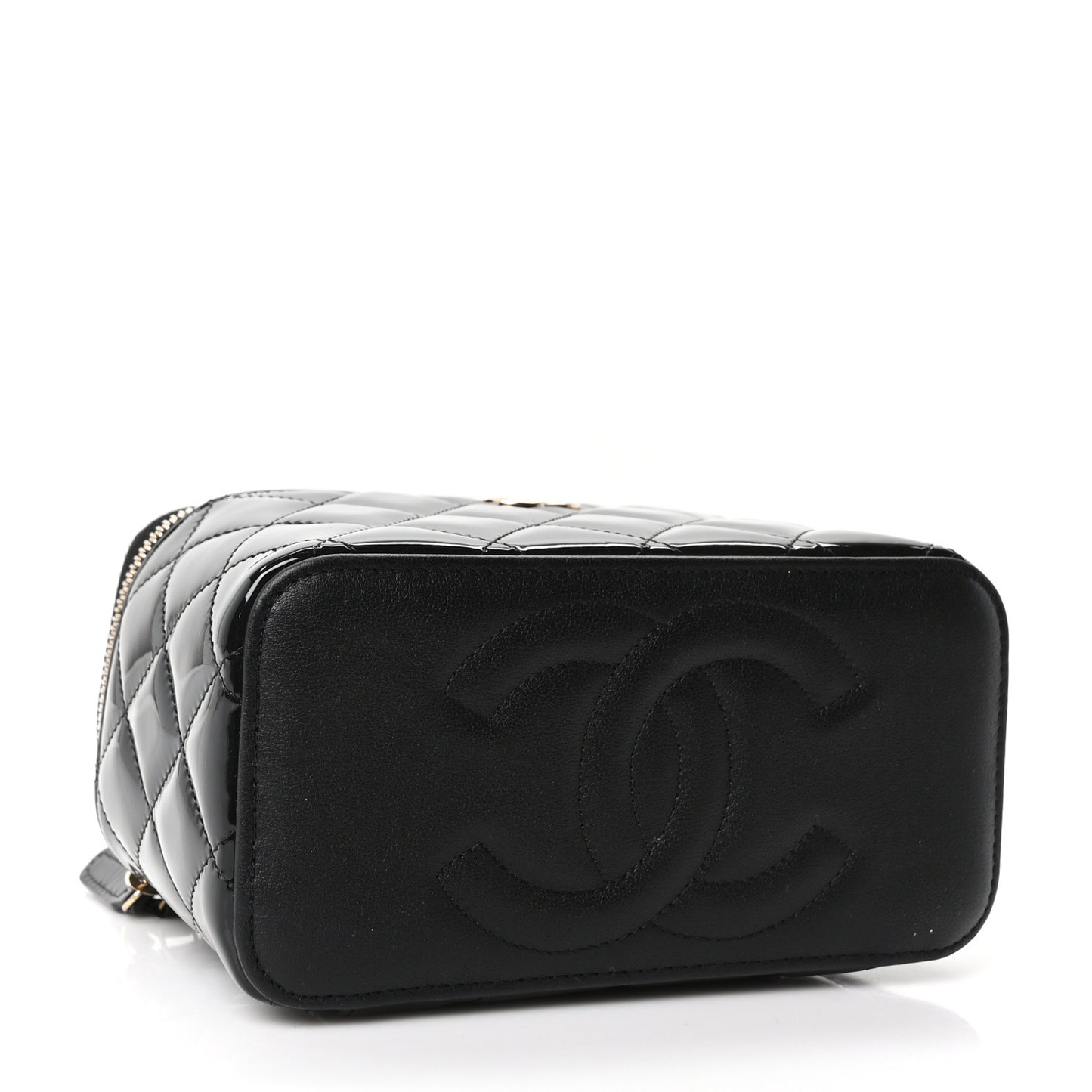 Patent Quilted Pick Me Up Vanity Case Black