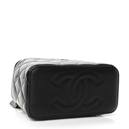 Chanel Patent Quilted Pick Me Up Vanity Case Black 3 of 9